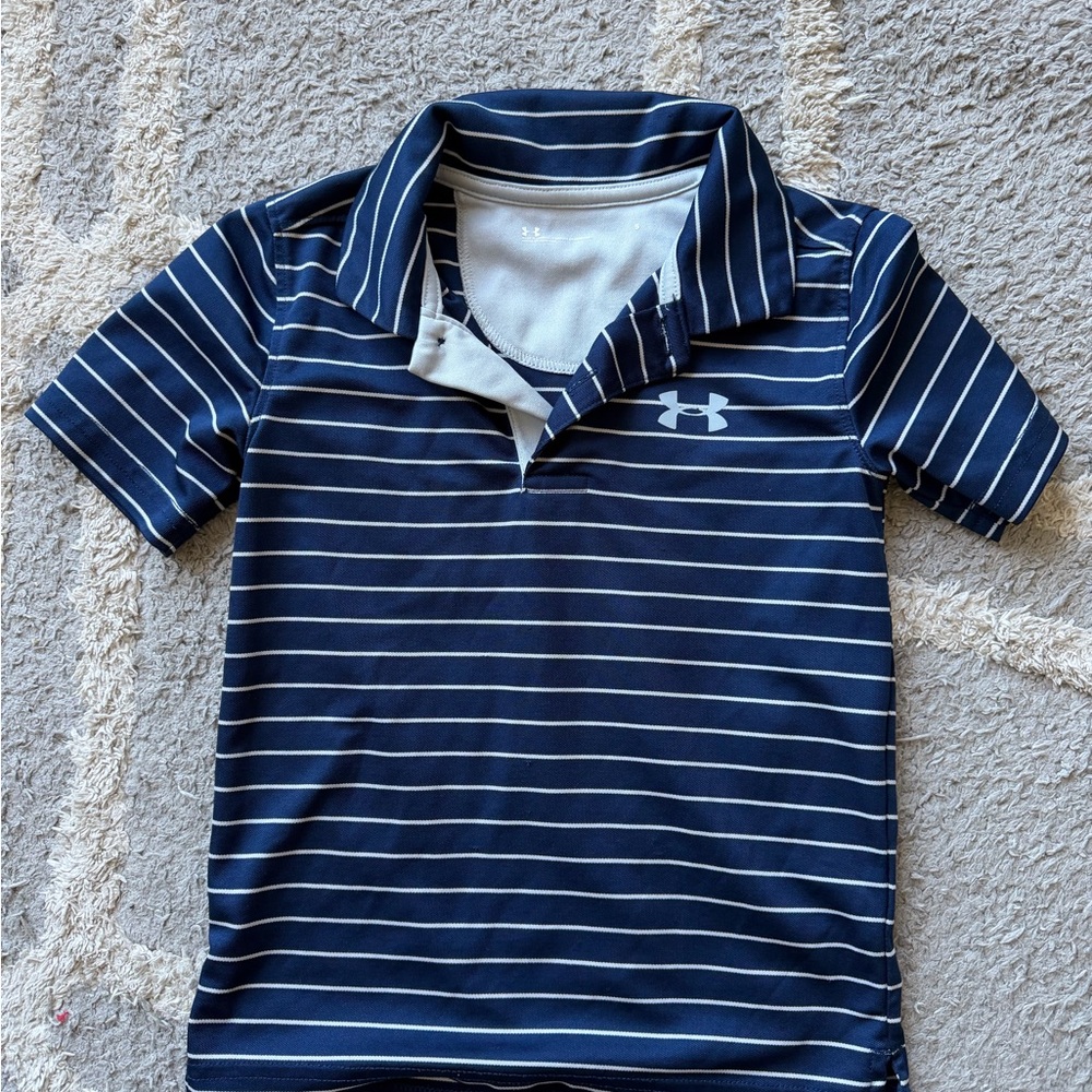Under Armour Kids Polo Tops - Neon Green, Navy, Teal, Gray, Red - Picture 7 of 11